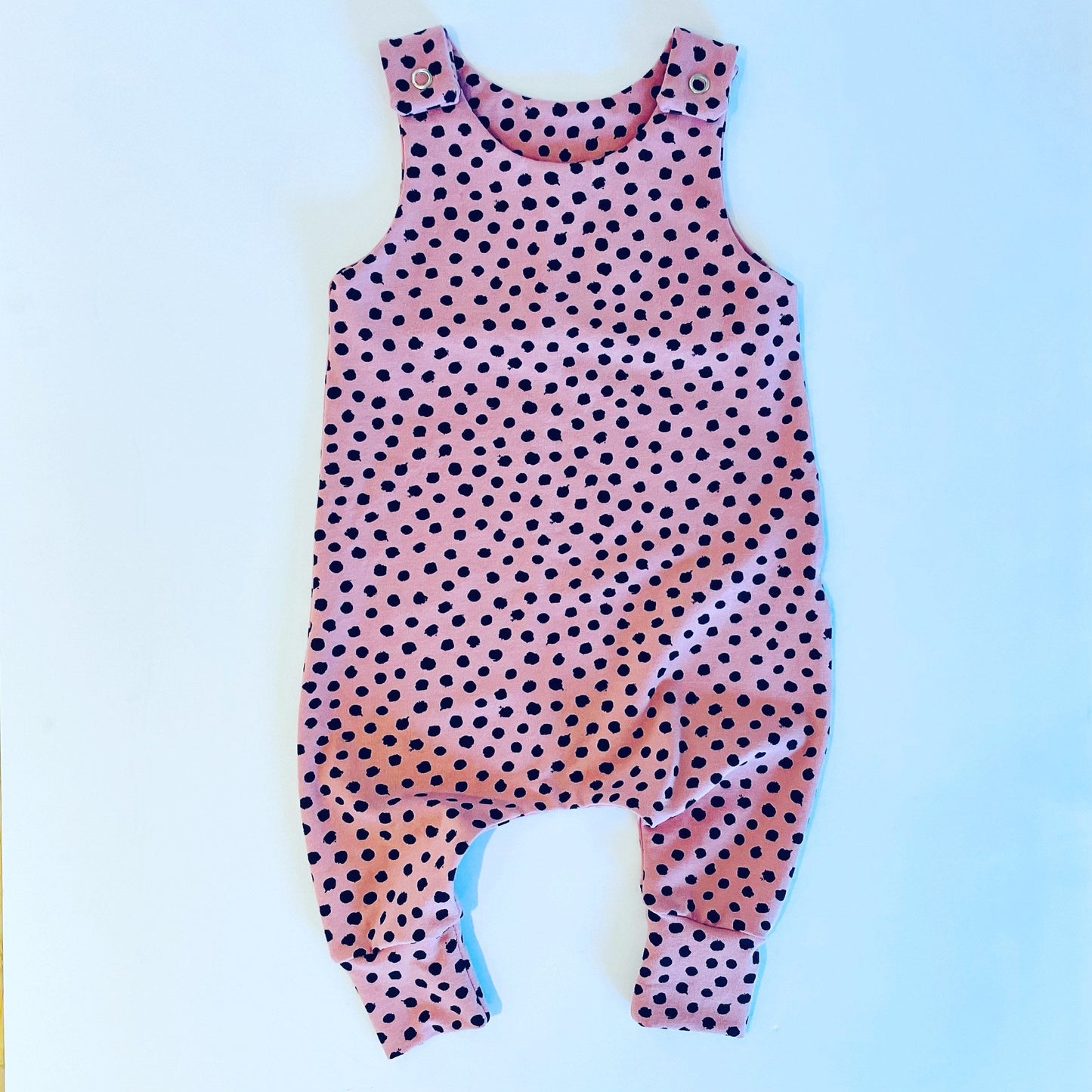 Pink Dots Organic Full-Length Harem Romper