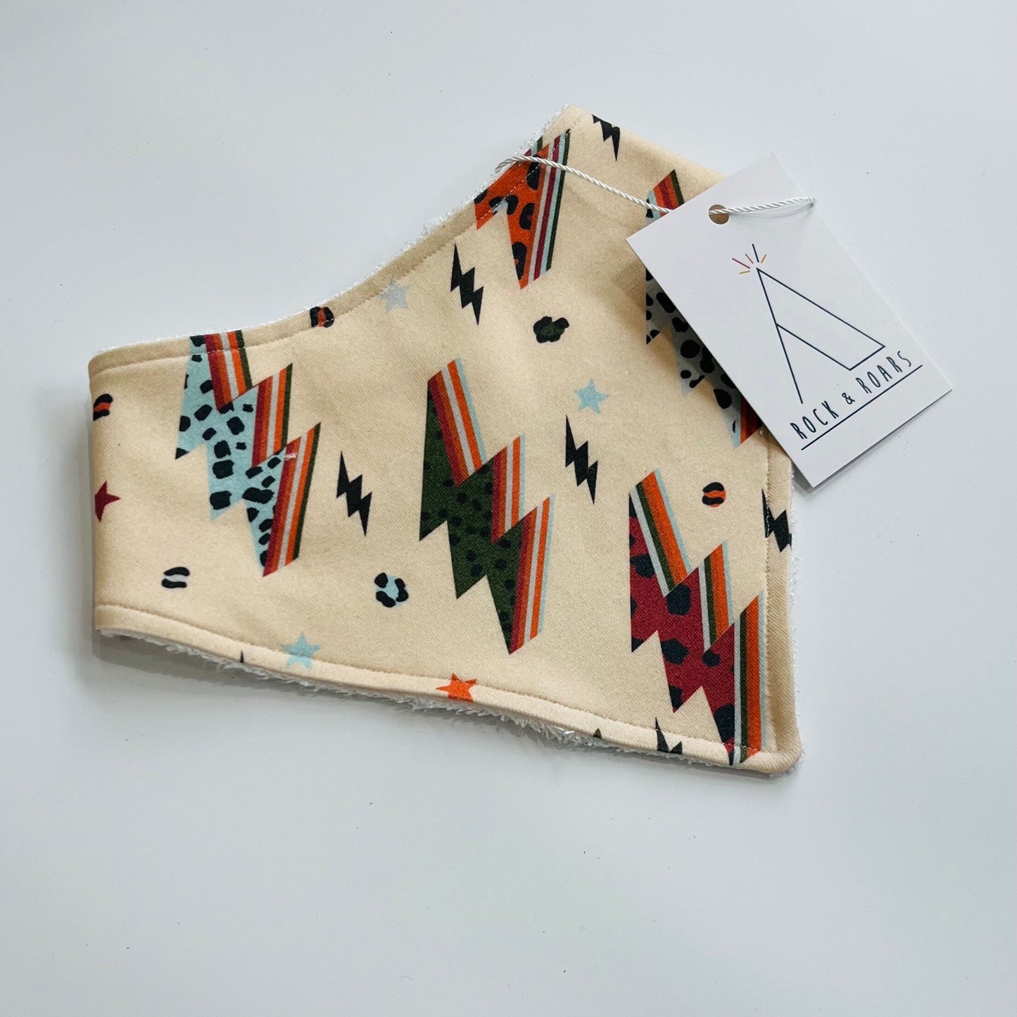 Animal Lightning Bolts Bandana Dribble Bib