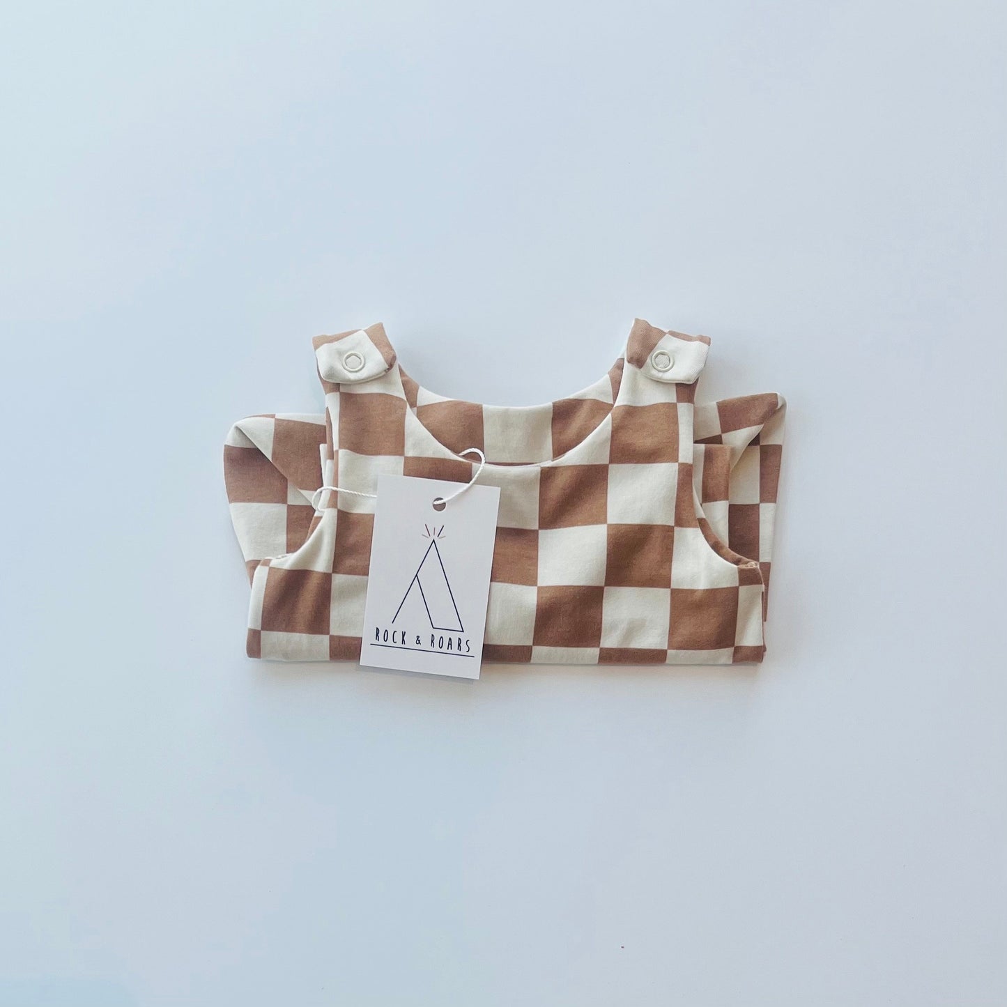 Checkerboard Full-Length Harem Romper