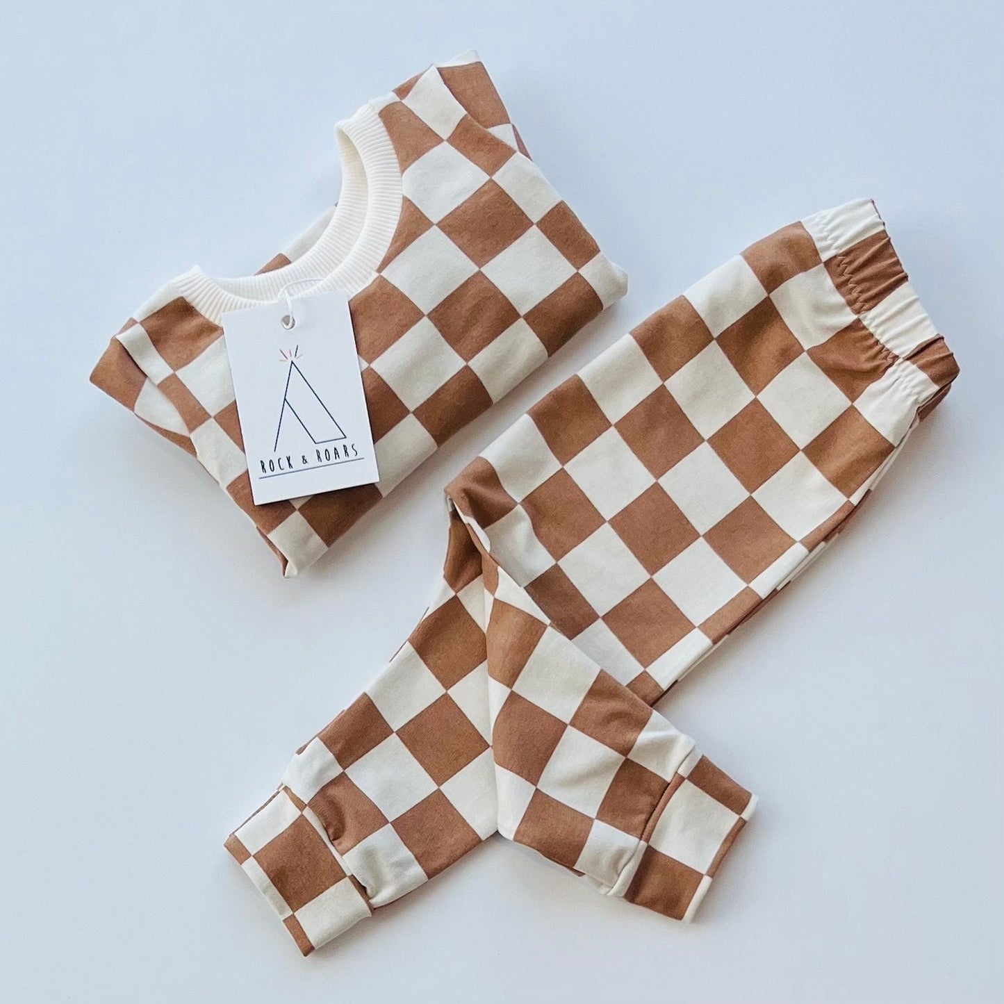 Checkerboard Long-Sleeved Top