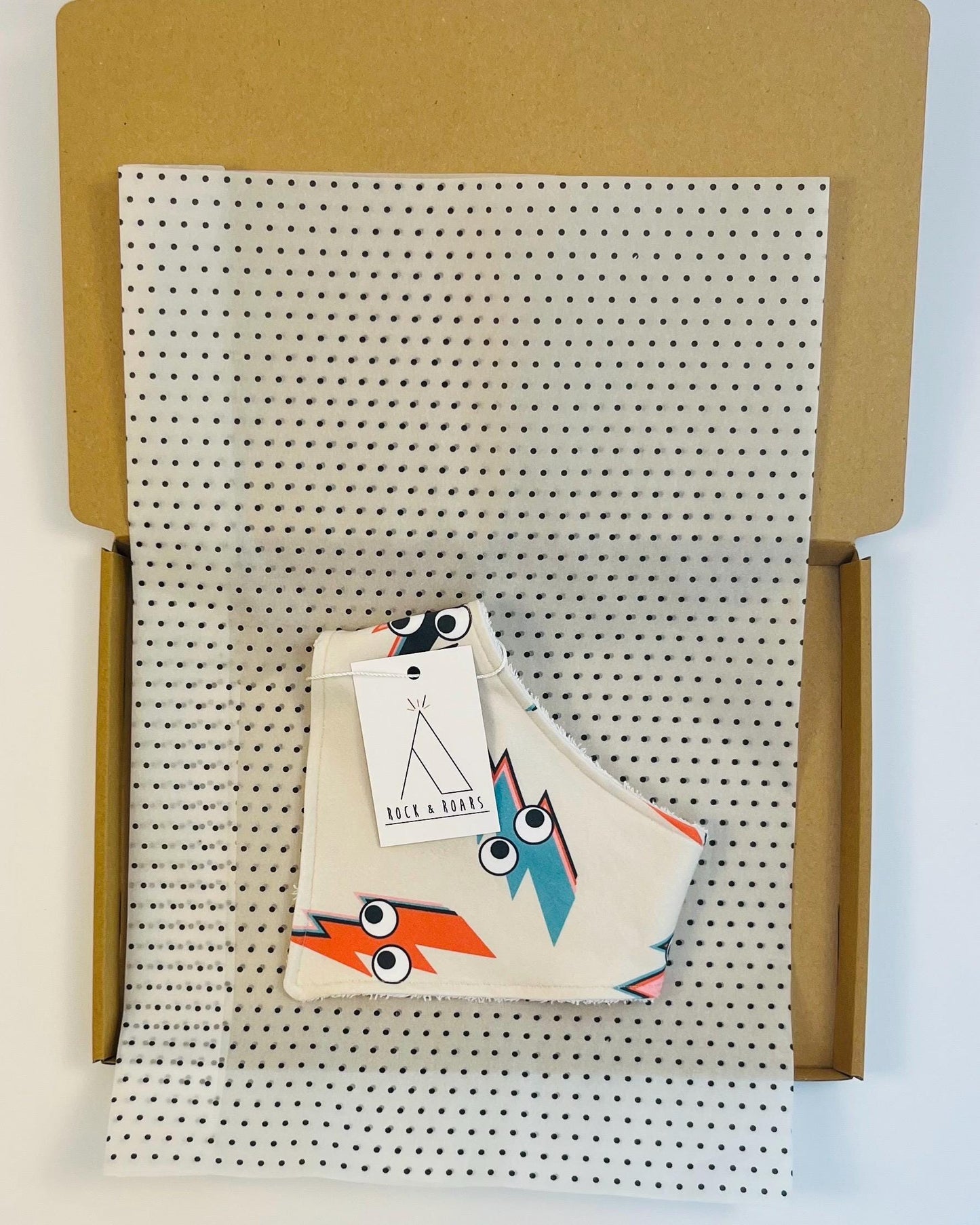 Peek A Boo Lightning Bolts Bandana Dribble Bib