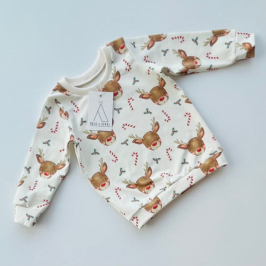 Pre-Made, Reindeer Long-Sleeved Top
