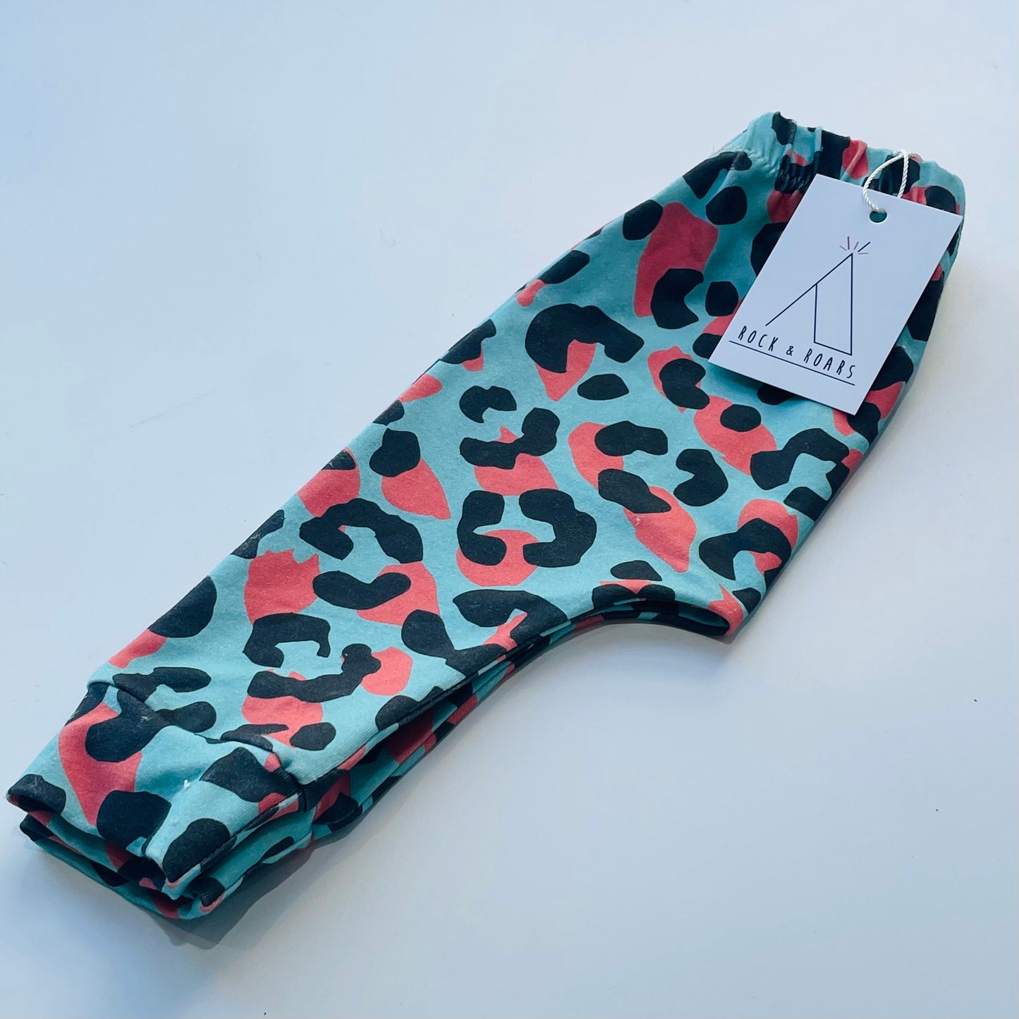 Pre-Made, Red/Green Leopard Harem Leggings, 18-25Months (Immediate Dispatch)