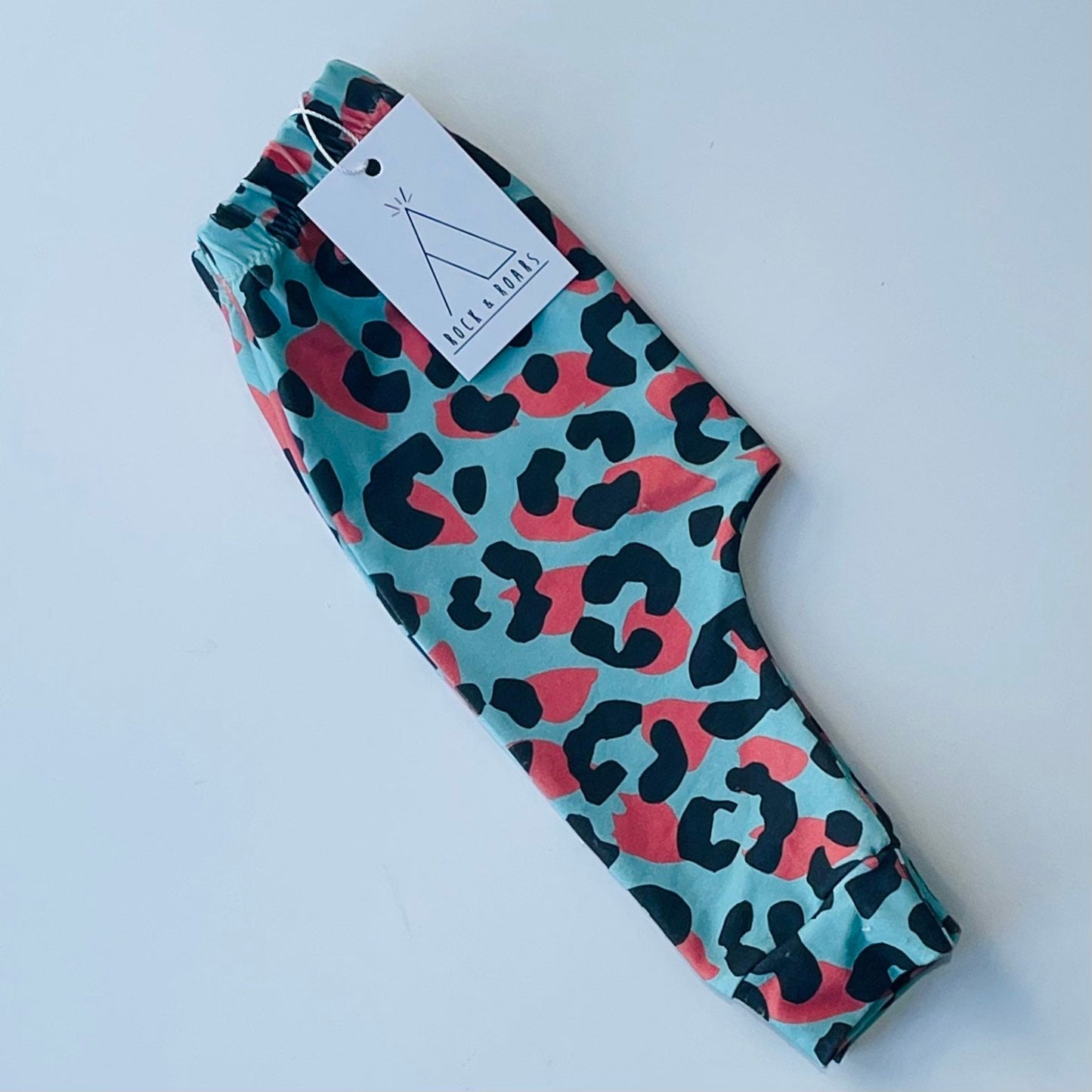 Pre-Made, Red/Green Leopard Harem Leggings, 18-25Months (Immediate Dispatch)