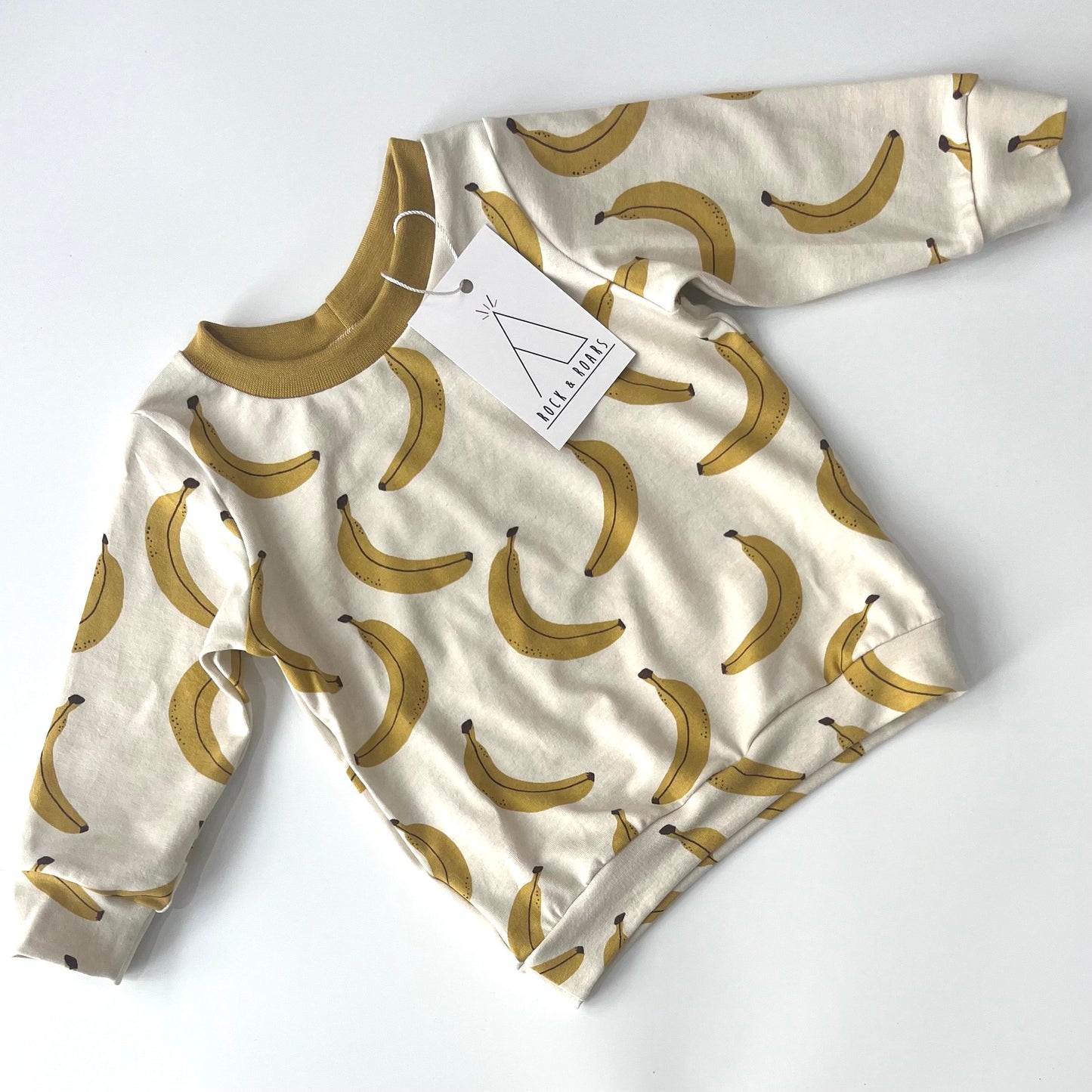 Pre-Made, Go Bananas Long-Sleeved Top, 6 - 9 Months (Immediate Dispatch)