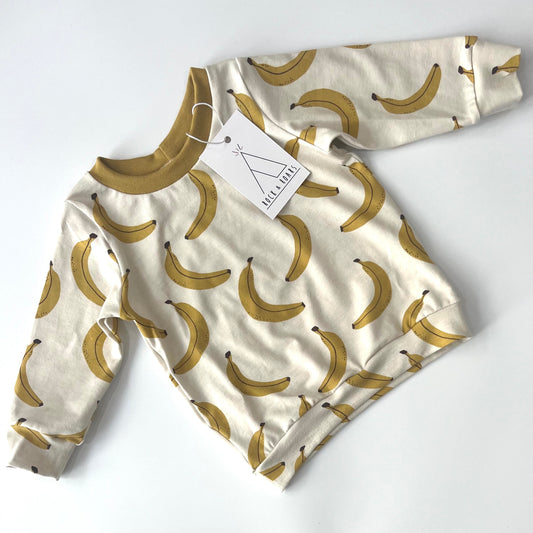 Pre-Made, Go Bananas Long-Sleeved Top, 6 - 9 Months (Immediate Dispatch)