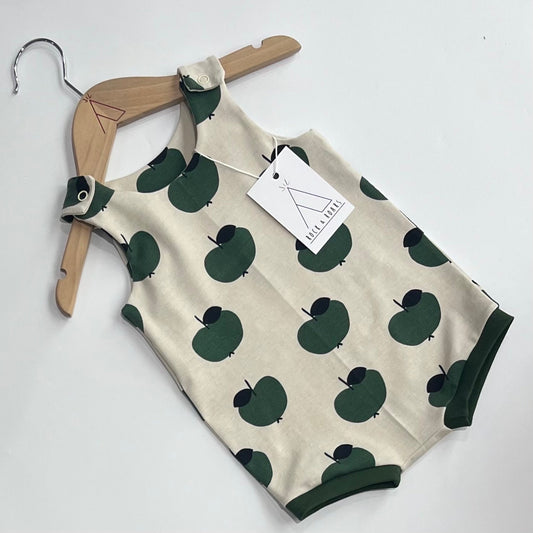 Green Apples Short Harem Romper