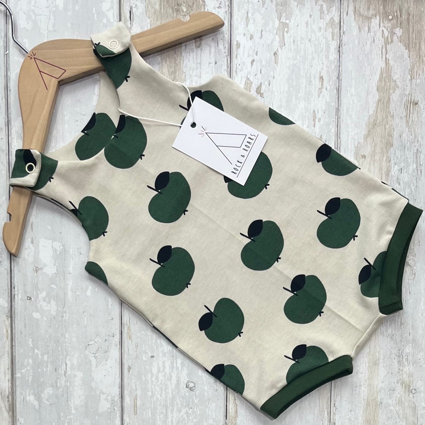 Green Apples Short Harem Romper