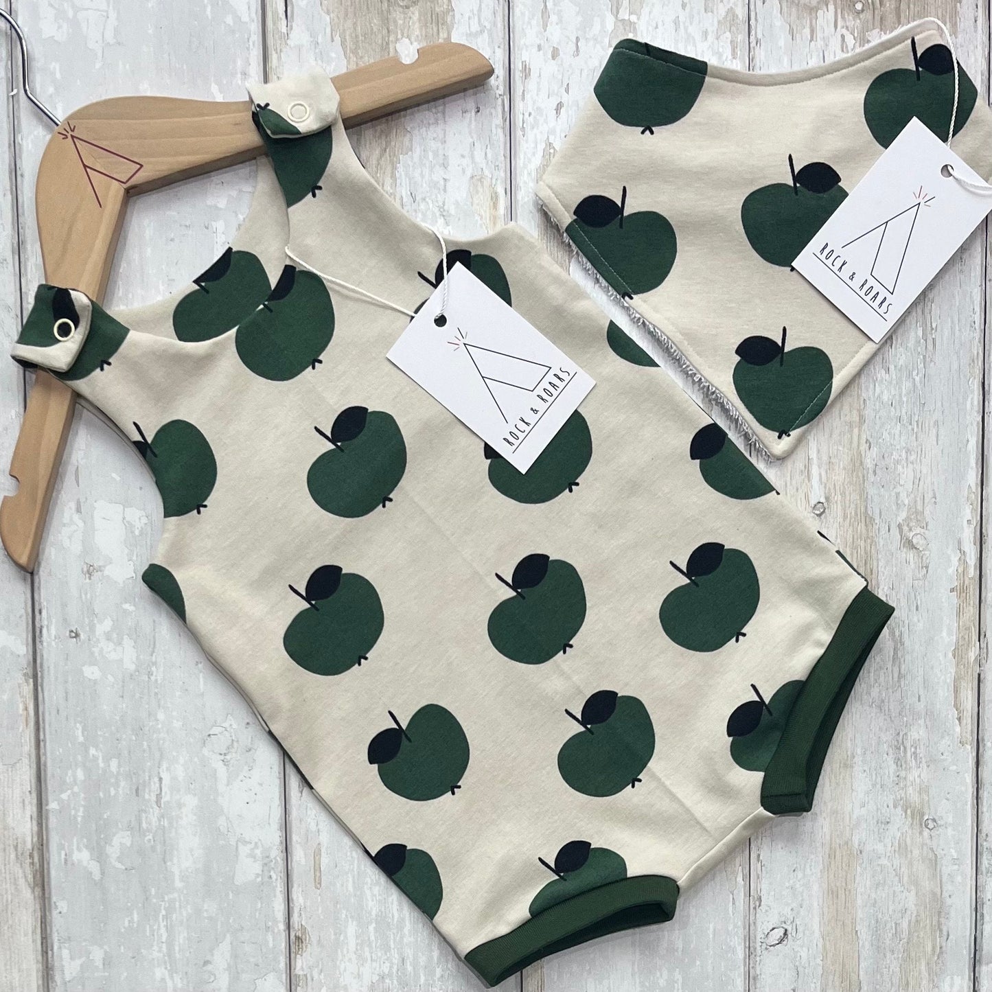 Green Apples Short Harem Romper