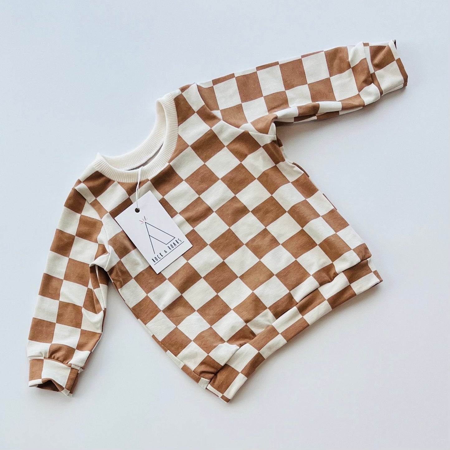 Checkerboard Long-Sleeved Top