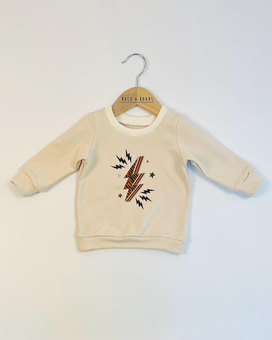 Cream Lightning Bolt Sweater