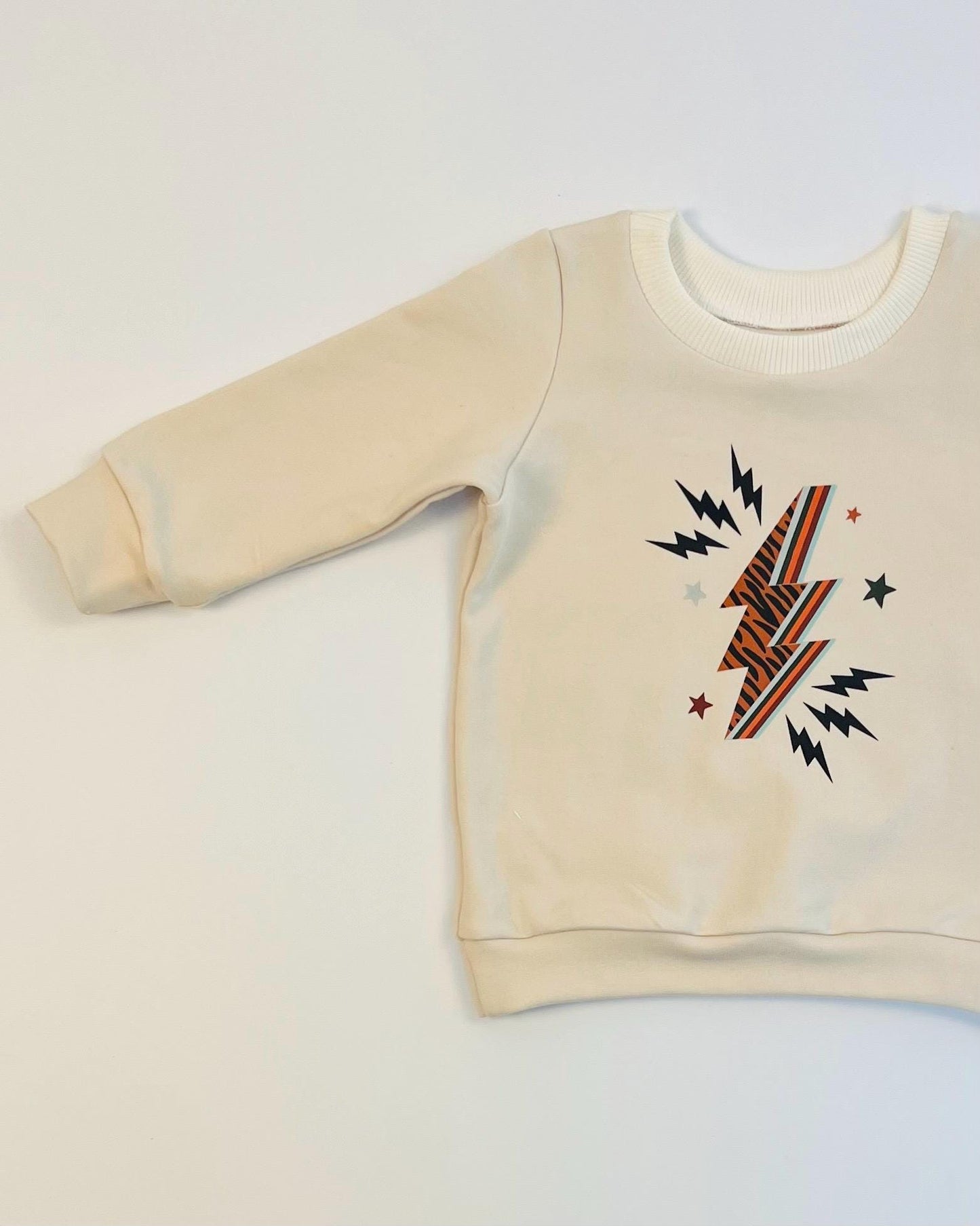 Cream Lightning Bolt Sweater