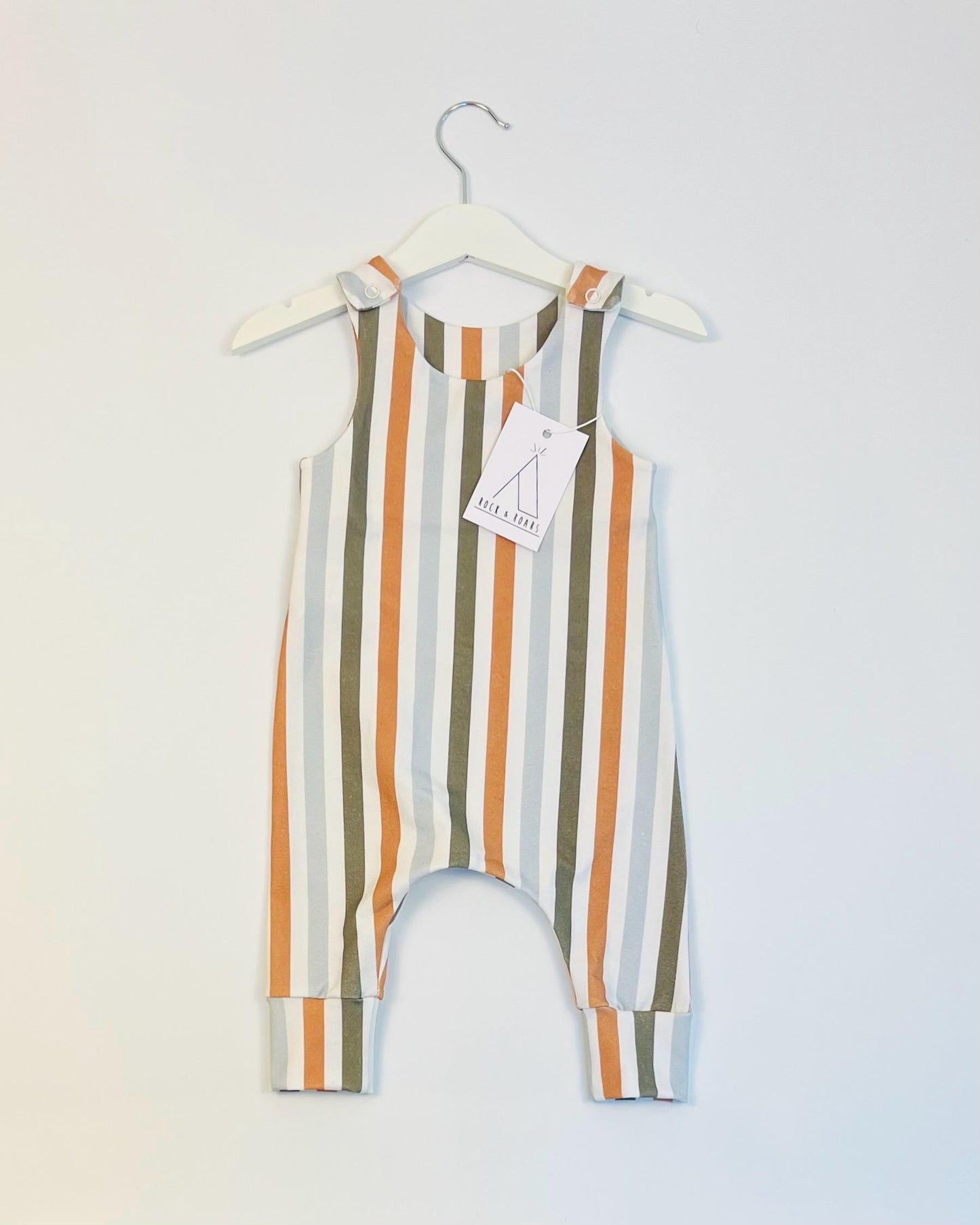 Stripes Full-Length Harem Romper