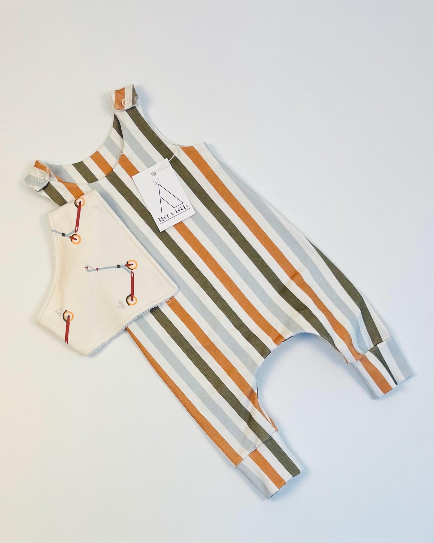 Stripes Full-Length Harem Romper