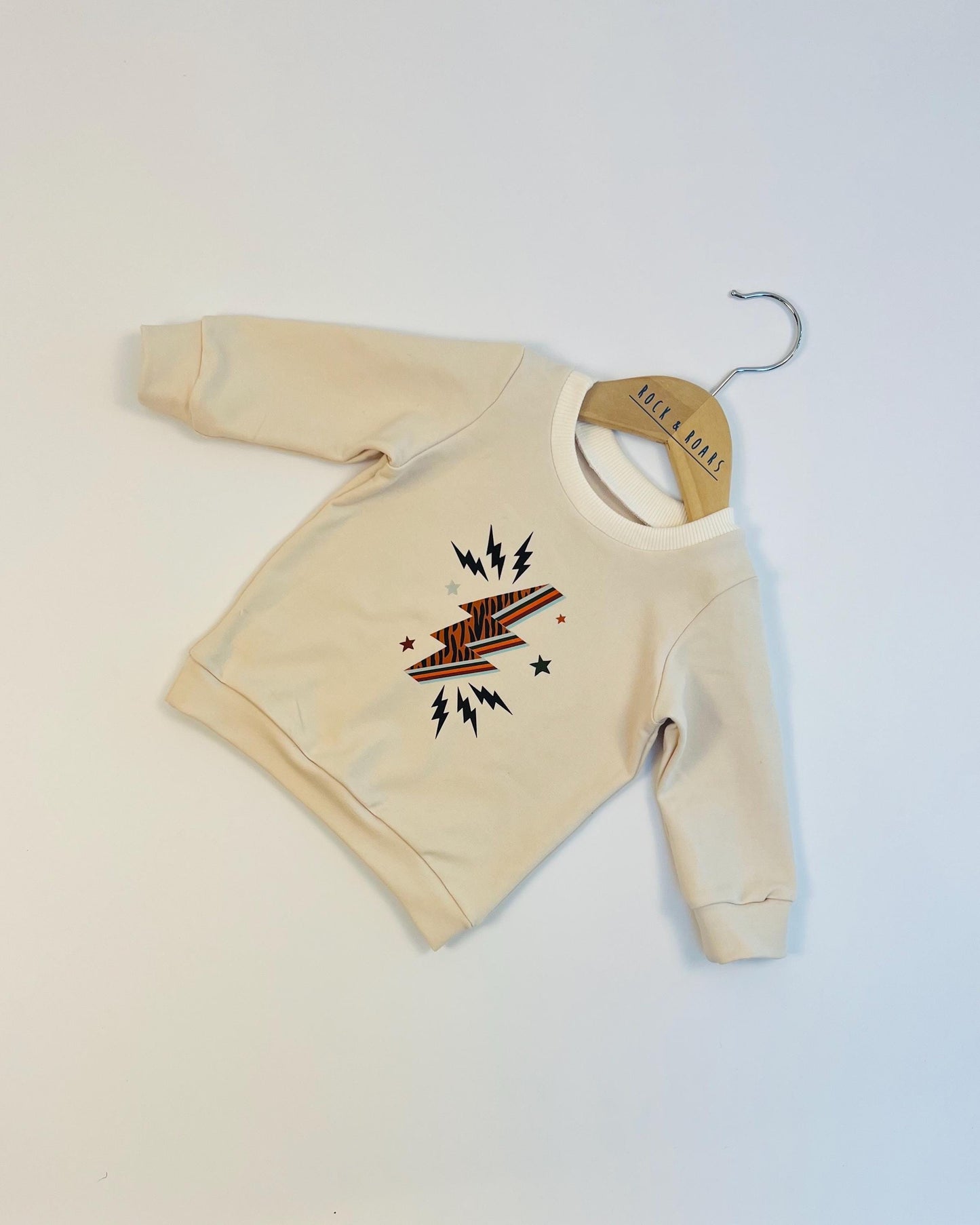 Cream Lightning Bolt Sweater